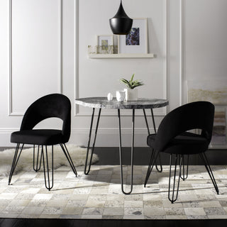 Safavieh Jora Velvet Retro Side Chair Black  Feature