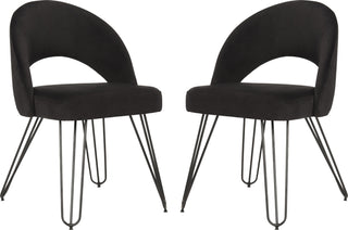 Safavieh Jora Velvet Retro Side Chair Black Furniture 