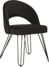 Safavieh Jora Velvet Retro Side Chair Black Furniture 
