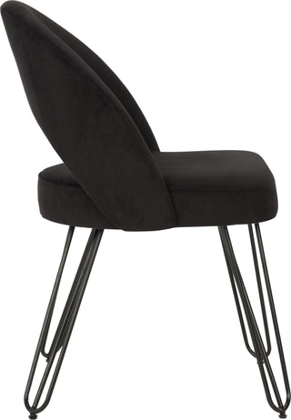 Safavieh Jora Velvet Retro Side Chair Black Furniture 