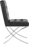 Safavieh Walsh Tufted Side Chair Black and Chrome Furniture 