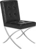 Safavieh Walsh Tufted Side Chair Black and Chrome Furniture 