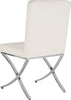 Safavieh Walsh Tufted Side Chair White and Chrome Furniture 