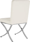 Safavieh Walsh Tufted Side Chair White and Chrome Furniture 
