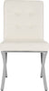 Safavieh Walsh Tufted Side Chair White and Chrome Furniture main image
