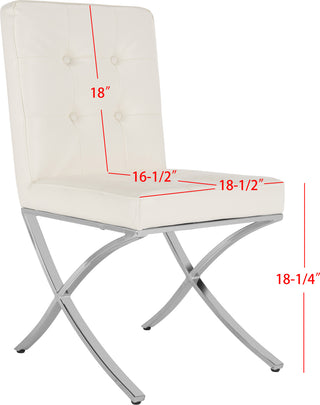 Safavieh Walsh Tufted Side Chair White and Chrome Furniture 