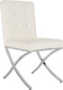 Safavieh Walsh Tufted Side Chair White and Chrome  Feature