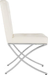 Safavieh Walsh Tufted Side Chair White and Chrome Furniture 