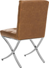 Safavieh Walsh Tufted Side Chair Light Brown and Chrome Furniture 