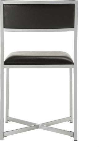 Safavieh Menken Chrome Side Chair Black and Furniture 