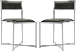 Safavieh Menken Chrome Side Chair Black and Furniture 