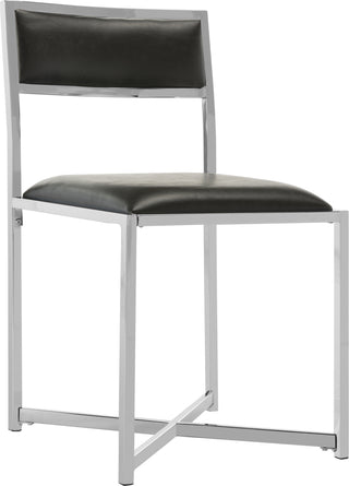 Safavieh Menken Chrome Side Chair Black and Furniture 