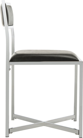 Safavieh Menken Chrome Side Chair Black and Furniture 