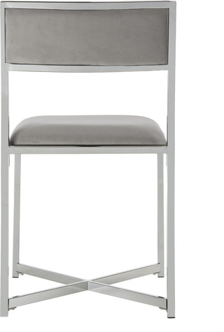 Safavieh Menken Chrome Side Chair Grey and Furniture 