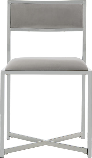 Safavieh Menken Chrome Side Chair Grey and Furniture main image