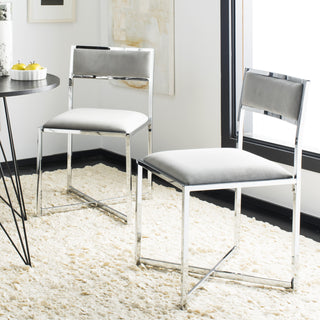 Safavieh Menken Chrome Side Chair Grey  Feature