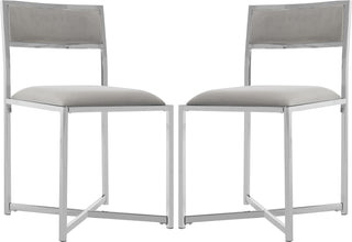 Safavieh Menken Chrome Side Chair Grey and Furniture 