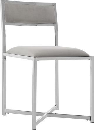 Safavieh Menken Chrome Side Chair Grey and Furniture 