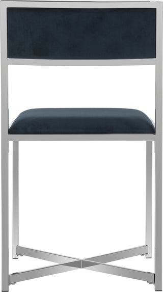 Safavieh Menken Chrome Side Chair Navy and Furniture 