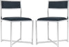 Safavieh Menken Chrome Side Chair Navy and Furniture 