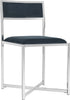 Safavieh Menken Chrome Side Chair Navy and Furniture 