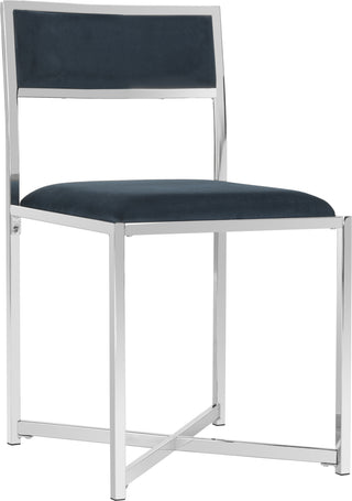 Safavieh Menken Chrome Side Chair Navy and Furniture 