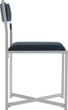 Safavieh Menken Chrome Side Chair Navy and Furniture 