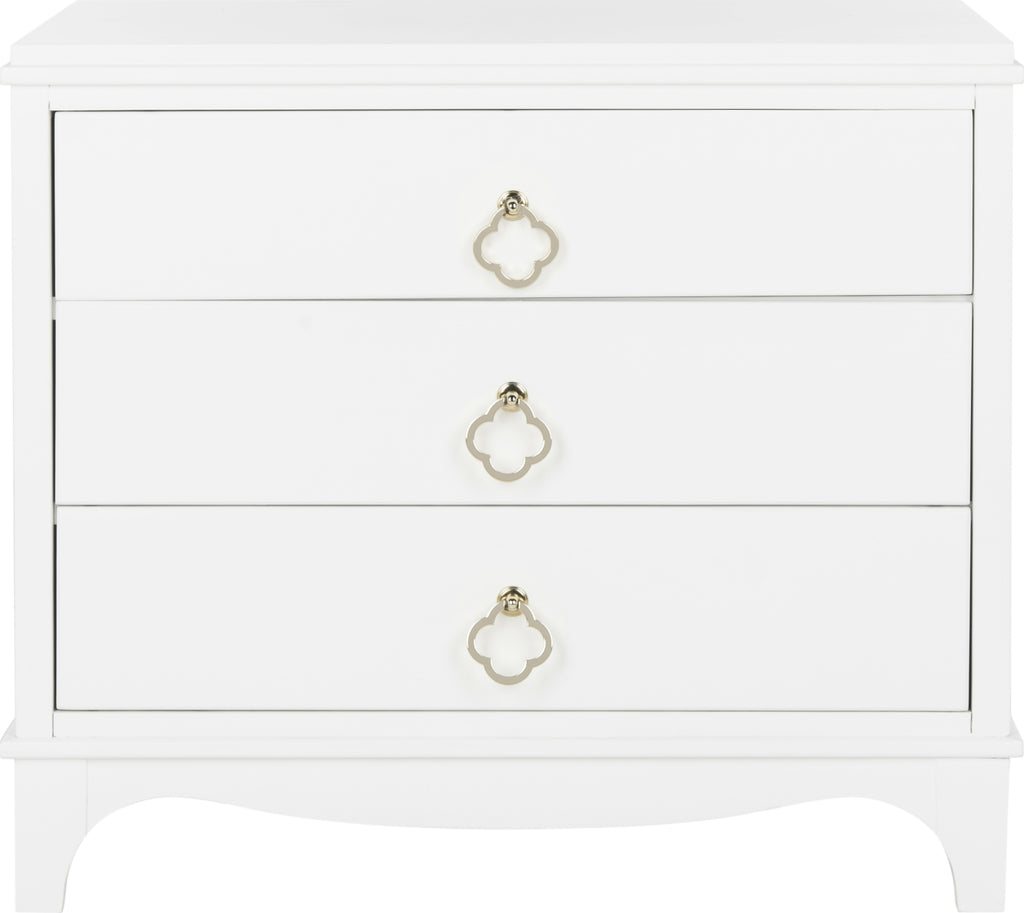 Safavieh Hannon 3 Drawer Contemporary Nightstand White Furniture main image