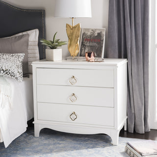 Safavieh Hannon 3 Drawer Contemporary Nightstand White Furniture  Feature