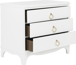 Safavieh Hannon 3 Drawer Contemporary Nightstand White Furniture 