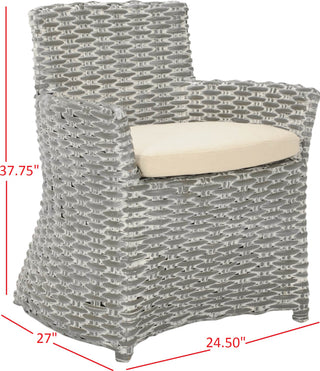 Safavieh Cabana Rattan Arm Chair Grey and Beige Furniture  Feature