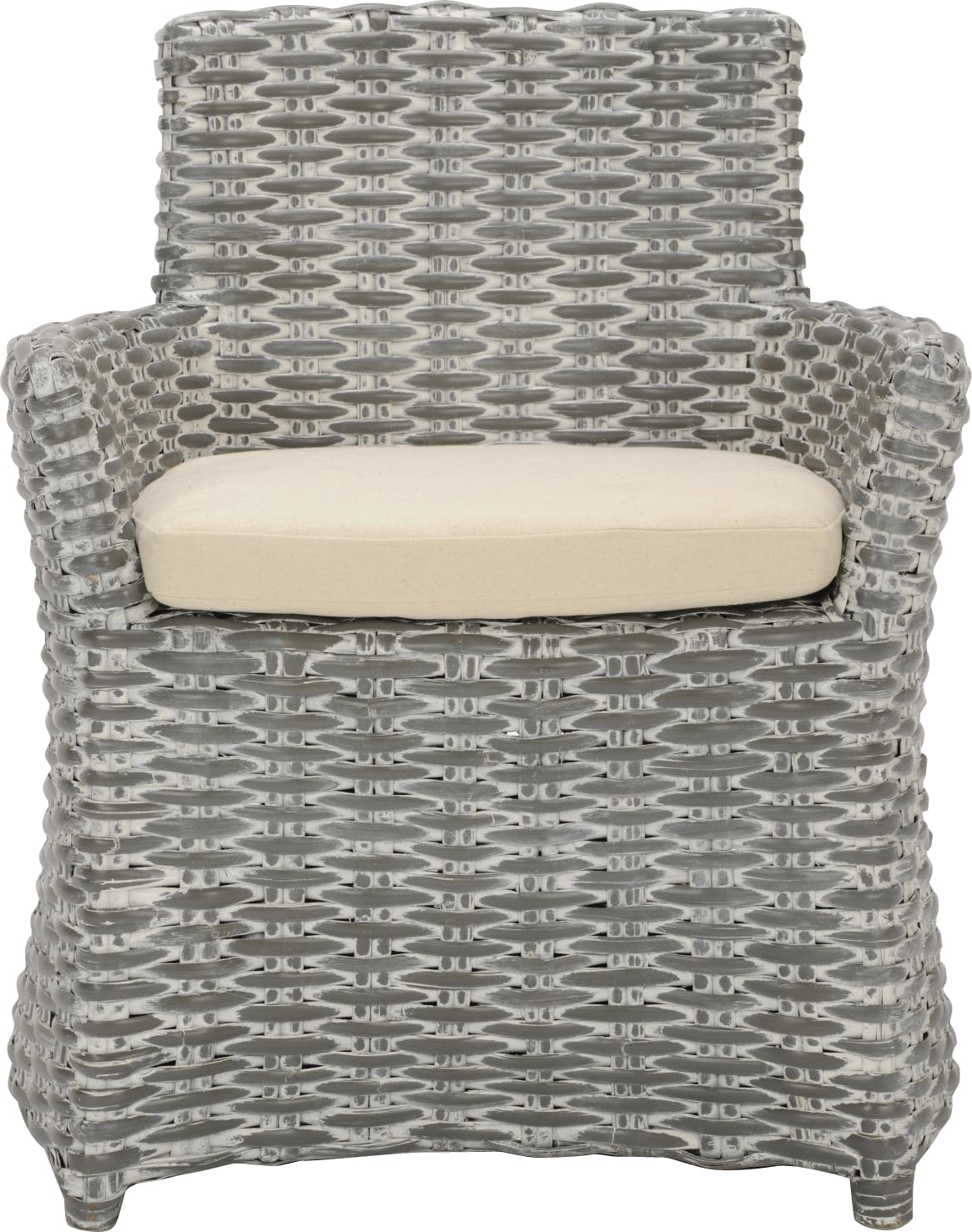 Safavieh Cabana Rattan Arm Chair Grey and Beige Furniture main image