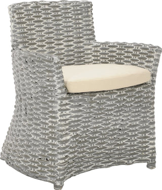 Safavieh Cabana Rattan Arm Chair Grey and Beige Furniture 