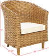 Safavieh Omni Rattan Barrel Chair Honey and White Furniture 