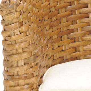 Safavieh Omni Rattan Barrel Chair Honey and White Furniture 