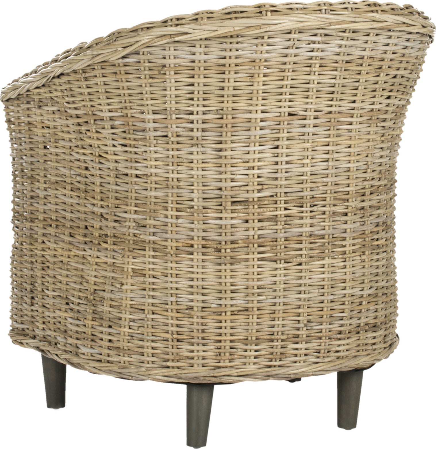 Safavieh Omni Rattan Barrel Chair Natural Unfinished and White