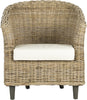 Safavieh Omni Rattan Barrel Chair Natural Unfinished and White Furniture main image
