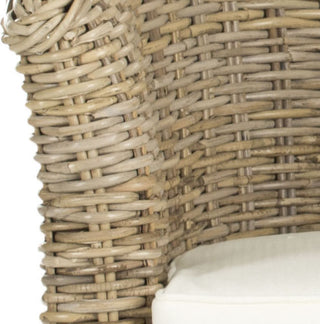 Safavieh Omni Rattan Barrel Chair Natural Unfinished and White Furniture 