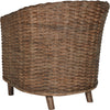 Safavieh Omni Rattan Barrel Chair Brown and Black White Furniture 