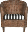 Safavieh Omni Rattan Barrel Chair Brown and Black White Furniture main image