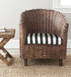 Safavieh Omni Rattan Barrel Chair Brown and Black White Furniture  Feature