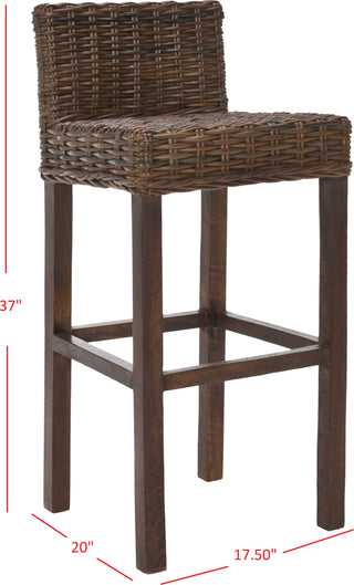 Safavieh Cypress Bar Stool Brown Furniture 