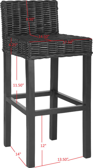 Safavieh Cypress Bar Stool Black Furniture 