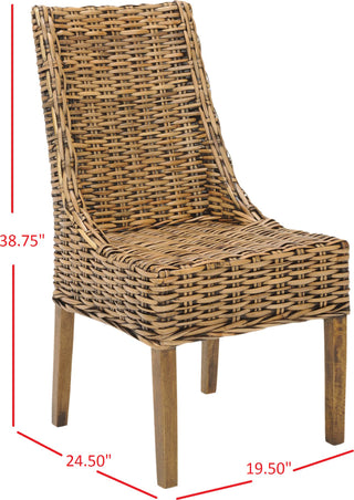 Safavieh Suncoast 18''H Rattan Arm Chair (SET Of 2) Brown Furniture 