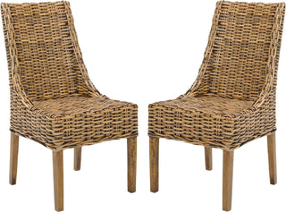 Safavieh Suncoast 18''H Rattan Arm Chair (SET Of 2) Brown Furniture 