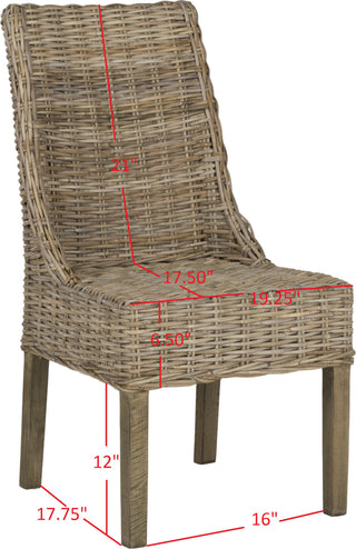 Safavieh Suncoast 18''H Rattan Arm Chair (SET Of 2) Natural Unfinished Furniture 