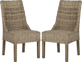 Safavieh Suncoast 18''H Rattan Arm Chair (SET Of 2) Natural Unfinished Furniture 