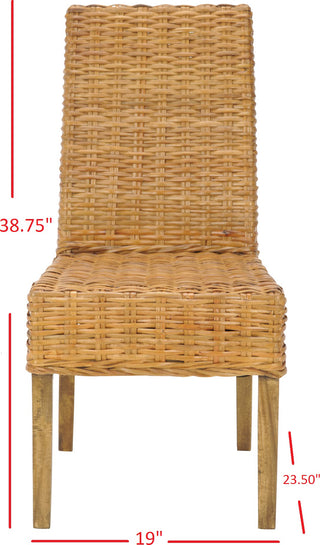 Safavieh Sanibel 18''H Rattan Side Chair (SET Of 2) Honey Oak Furniture 