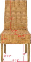 Safavieh Sanibel 18''H Rattan Side Chair (SET Of 2) Honey Oak Furniture 