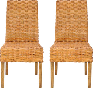 Safavieh Sanibel 18''H Rattan Side Chair (SET Of 2) Honey Oak Furniture 